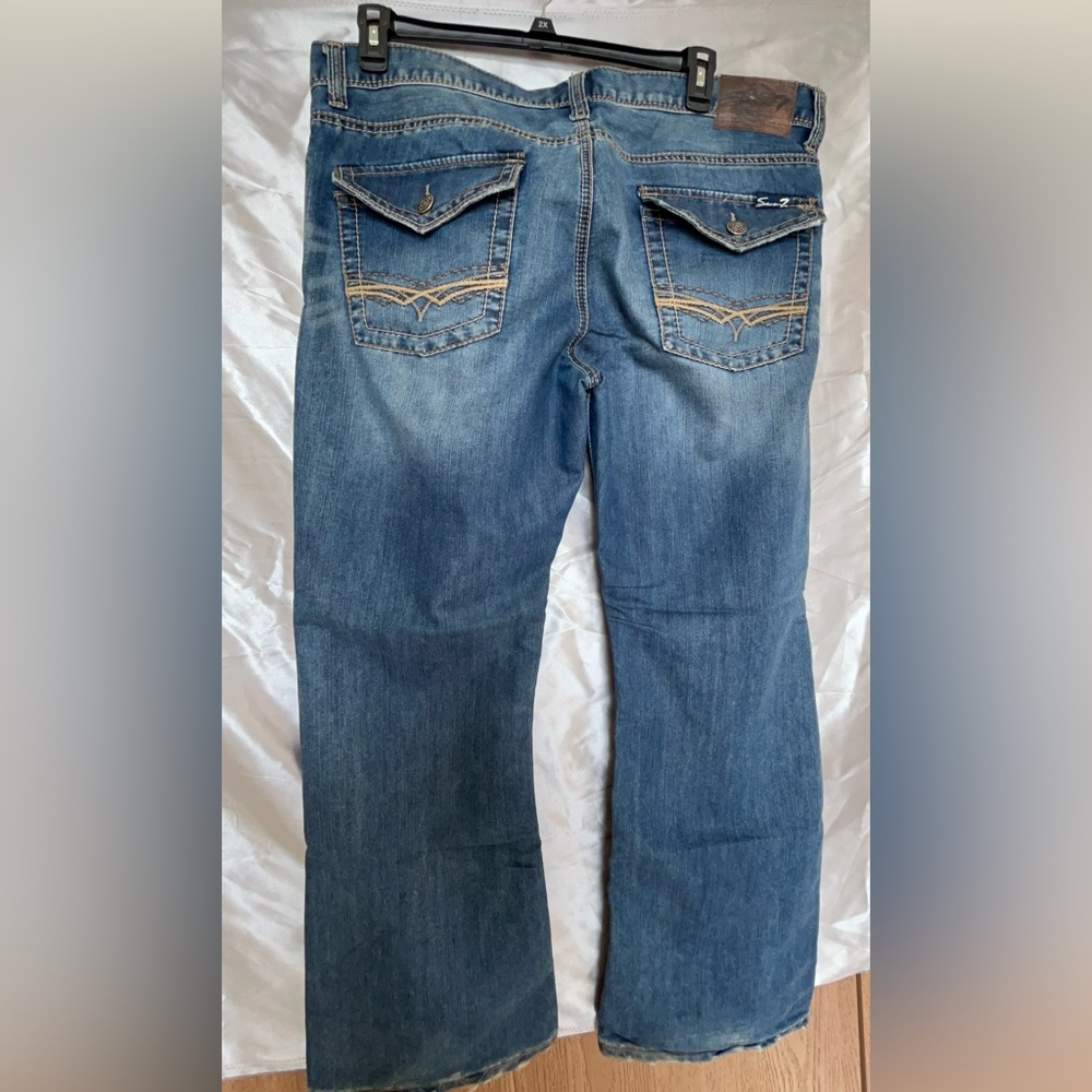 Seven7 Men's Bootcut Blue Jeans | 38x32